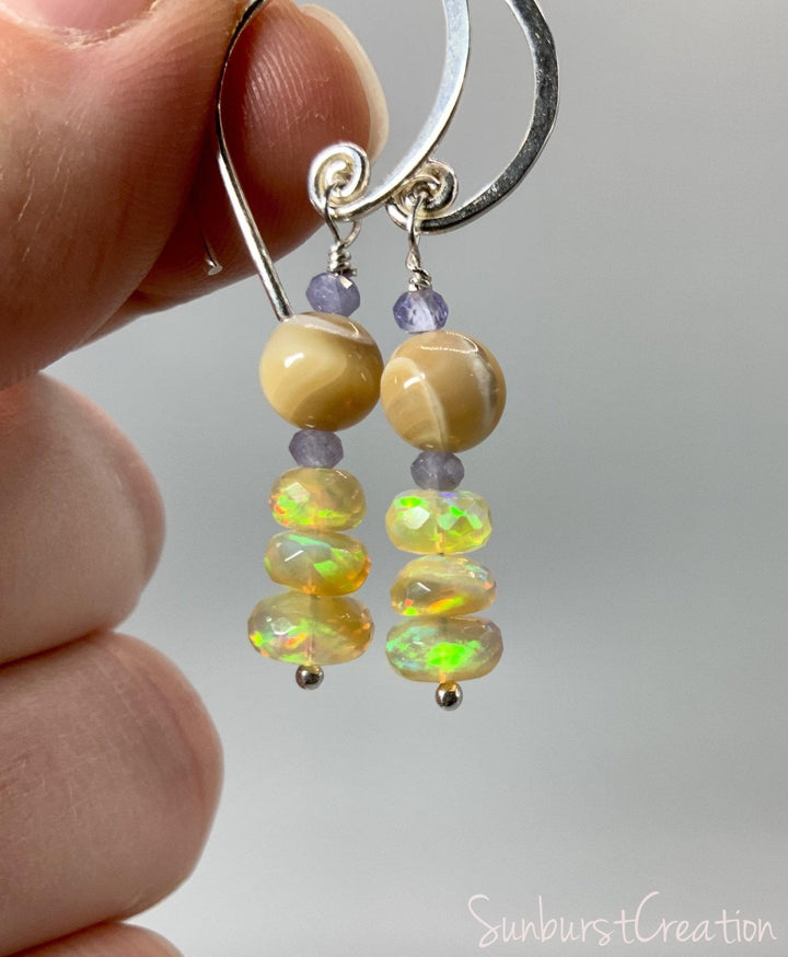 Starlight Opal Earrings - OpalOra Jewelry