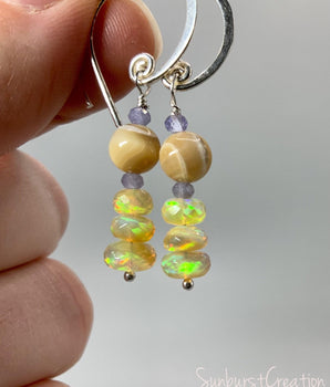 Starlight Opal Earrings - OpalOra Jewelry
