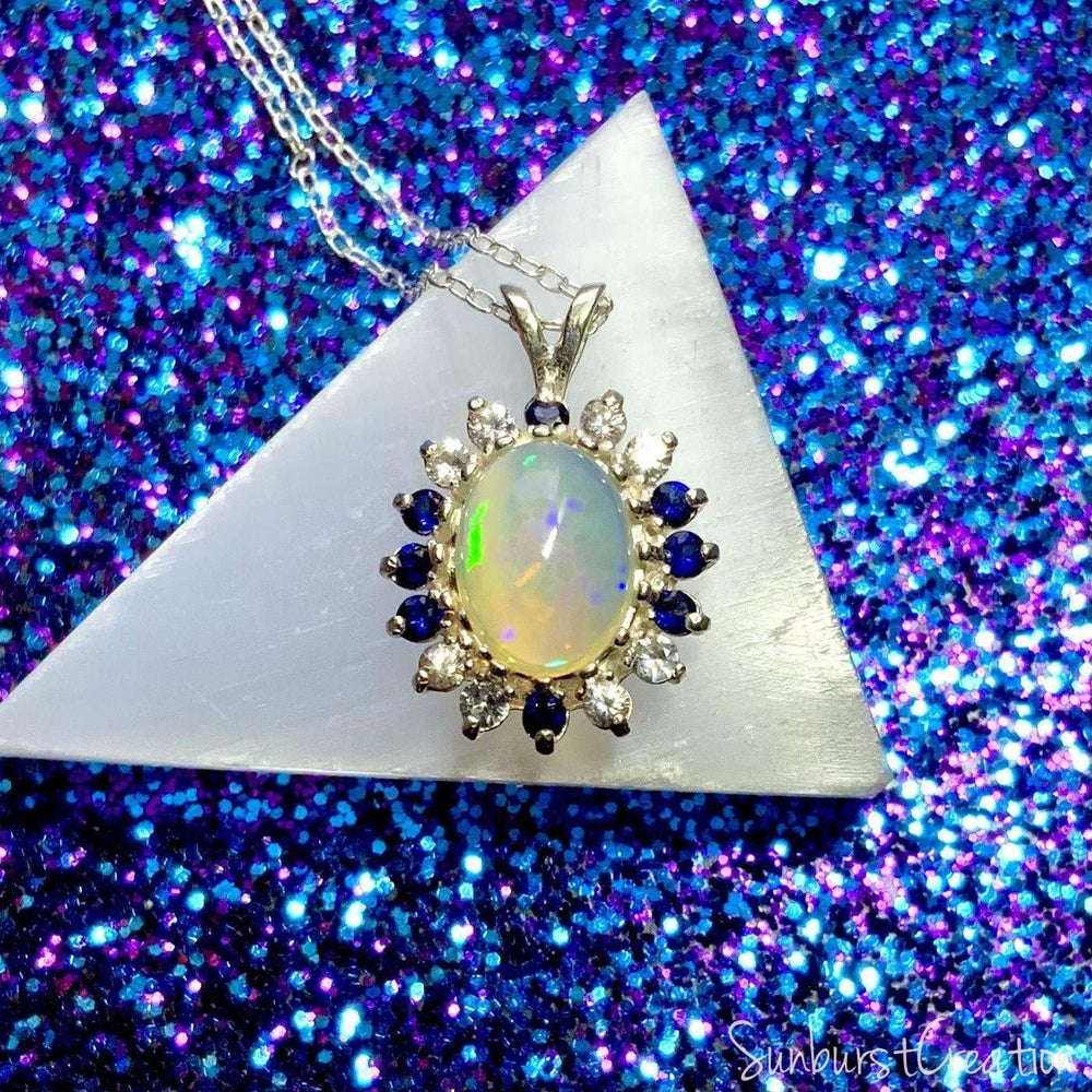The Crystal Ball Sunburst Opal Pendant - OpalOra Jewelry