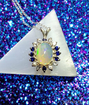 The Crystal Ball Sunburst Opal Pendant - OpalOra Jewelry