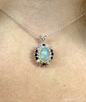 The Crystal Ball Sunburst Opal Pendant - OpalOra Jewelry