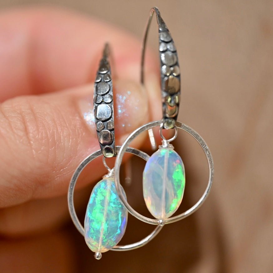 The Snake Eyed Opal Earrings - OpalOra Jewelry
