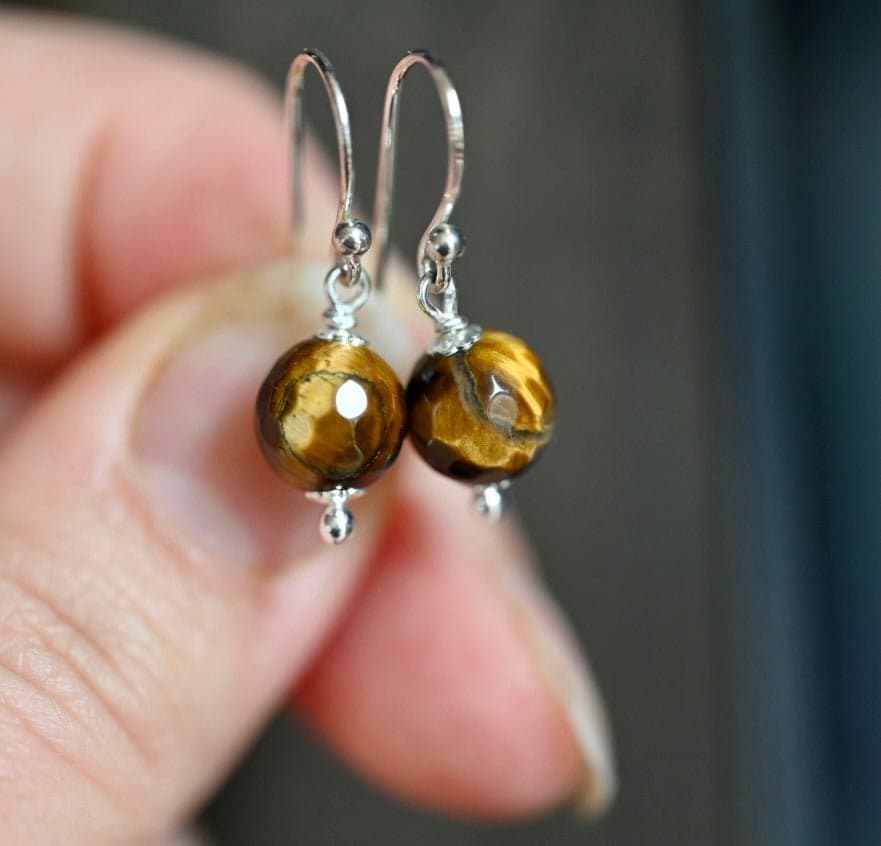 Tigers Eye Drop Earrings - OpalOra Jewelry
