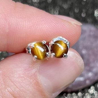 Tigers Eye Stud Earrings - Sunburst Creation Jewelry