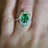 Tsavorite Garnet Art Deco Ring - OpalOra Jewelry