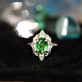 Tsavorite Garnet Art Deco Ring - OpalOra Jewelry